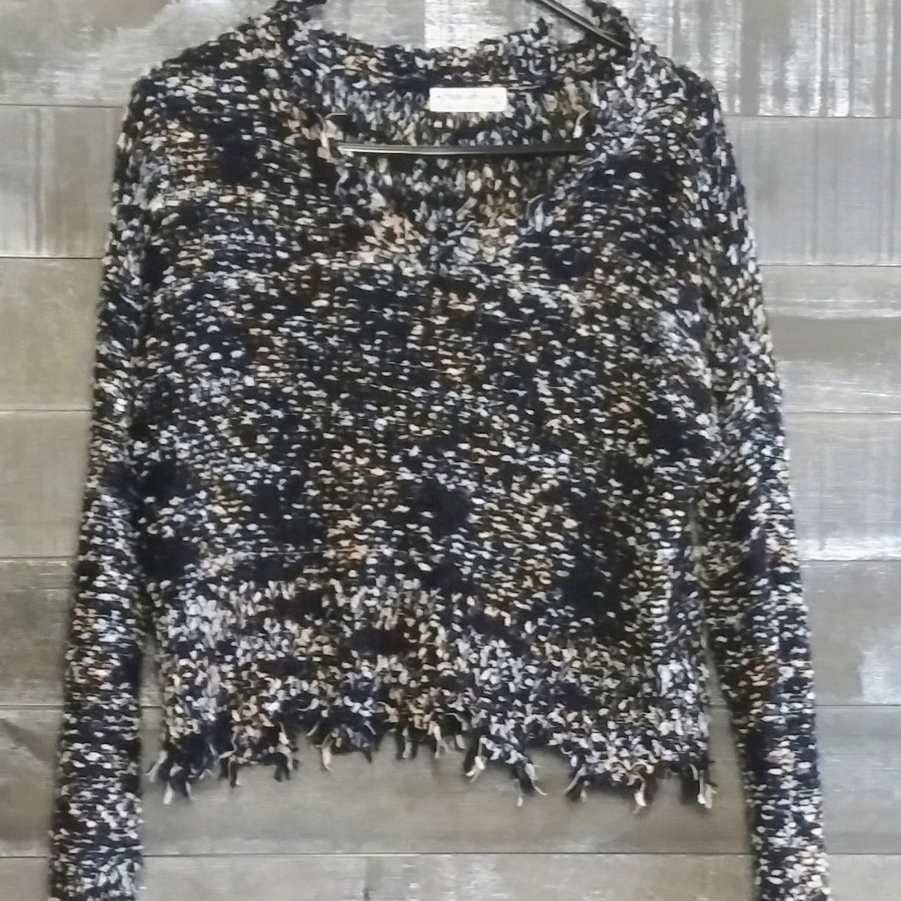 Sweater Distressed Multicolor Size Medium Womens Soft Pullover By Made With Love